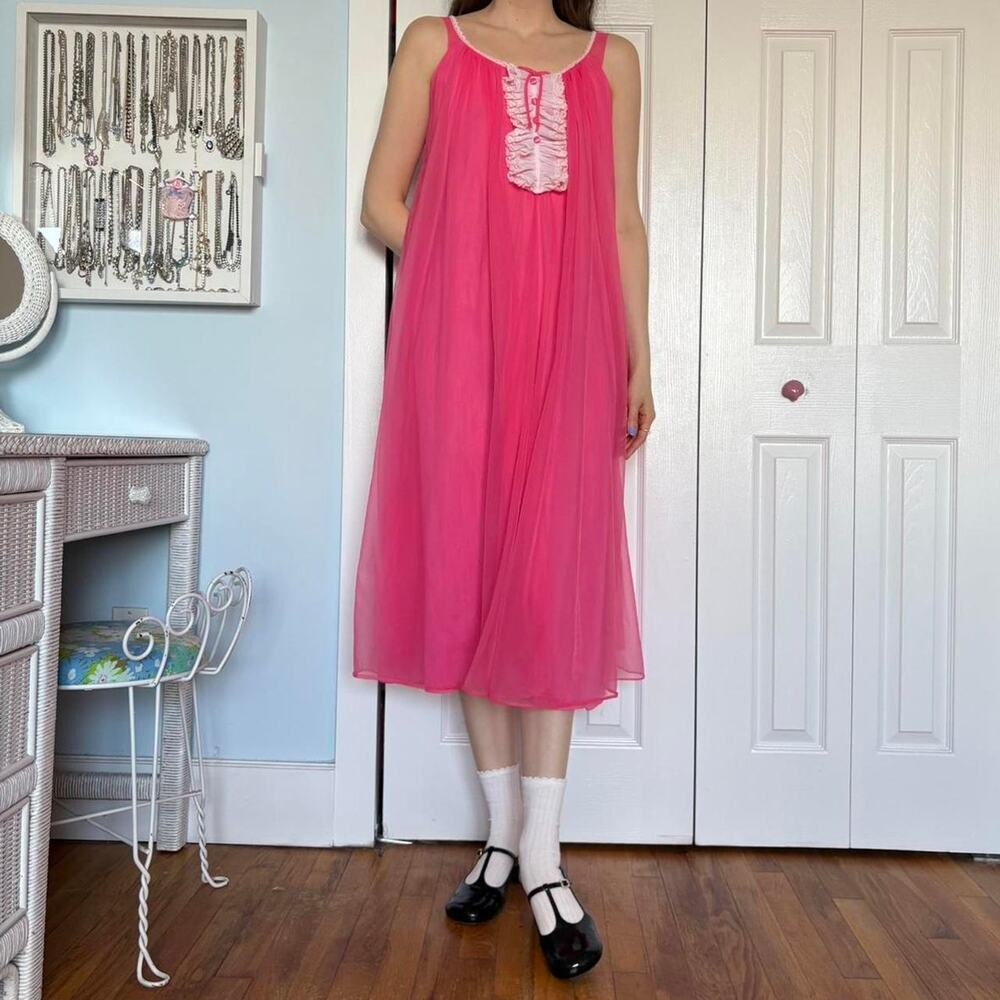 Pink sheer slip maxi dress
